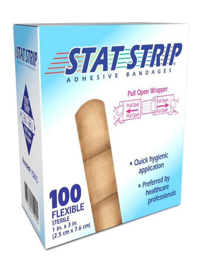 Dukal NUT 15215 Stat Strip Flexible Fabric Adhesive Bandage, 1" x 3" (Pack of 100) - Image 3